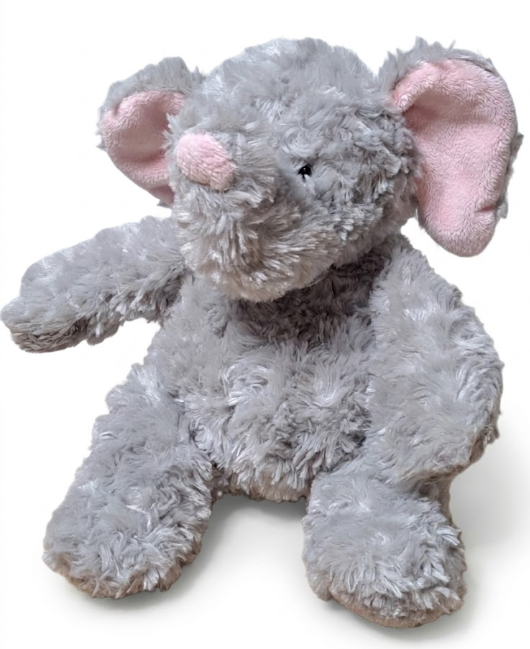 Aurora World Elephant Grey Pink Ears 2005 Plush Stuffed Animal 10" Shaggy Floppy