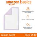Amazon Basics Cat Litters Pee Pads, 40 Count, Universal Fit for Litter Box, Odor Control with Lemon Scent, Purple and White