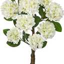 Hollyone 3FT White Hydrangea Artificial Flowers Tree Large Real Touch Faux Silk Hydrangea Plants Potted Fake Flower in Black Pot for Home Indoor Outdoor Front Porch Garden Entrance Living Room Decor