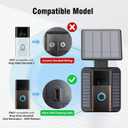 Solar Charger Compatible for Ring Video Doorbell (2020 Release), QIBOX Adjustable Solar Panel Mount, Efficient Solar Charger for Doorbell Camera, Micro-USB Port Charging