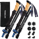 TREKOLOGY TrekZ Cork Grip Trekking Poles – Lightweight Folding Hiking Poles, Adjustable Height, Compact Travel Design, AircraftGrade Aluminum Walking Sticks for Men & Women