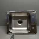 Dayton® Stainless Steel 15" x 15" x 5-3/16" 3-Hole Single Bowl Drop-in Bar Sink with 2" Drain Opening