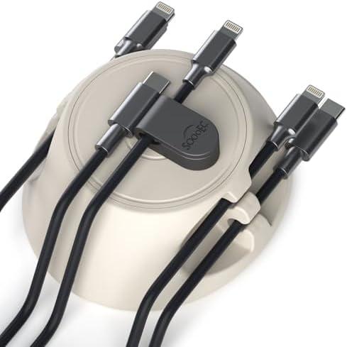 Magnetic Cord Holder Cable Wire Holder - Charging Cord Wire Organizer with Cable Clips on Side & Magnetic Clips for Nightstand, Desktop, Home, Office BLUE