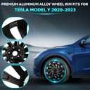 New 21inch 21 inch x 9.5 inch Front Wheel Rim Fits For Tesla Model Y 2020 2021 2022 2023, Black OEM Alloy Wheels, 118822600B