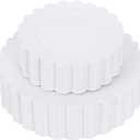 Supernal 100pcs White Plastic Plates Disposable For Birthday And Wedding, Plastic Plates For Party Includes 50pcs Dinner Plates,50pcs Dessert Plates. Scalloped Plastic Plates for 50 Guests