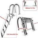 Stainless Steel 4 Step Folding Marine Ladder Heavy Duty Telescoping Ladder for Boat Yacht Dock