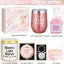 Best Mom Gifts Christmas Gifts for Mom from Daughter Son Kids, Birthday Gift Basket for Mother Women Mother-in-law Mothers Day Thanksgiving Present, New Mama Gift for Wife from Husband w/ Wine Tumbler (A1.Rose Pink)