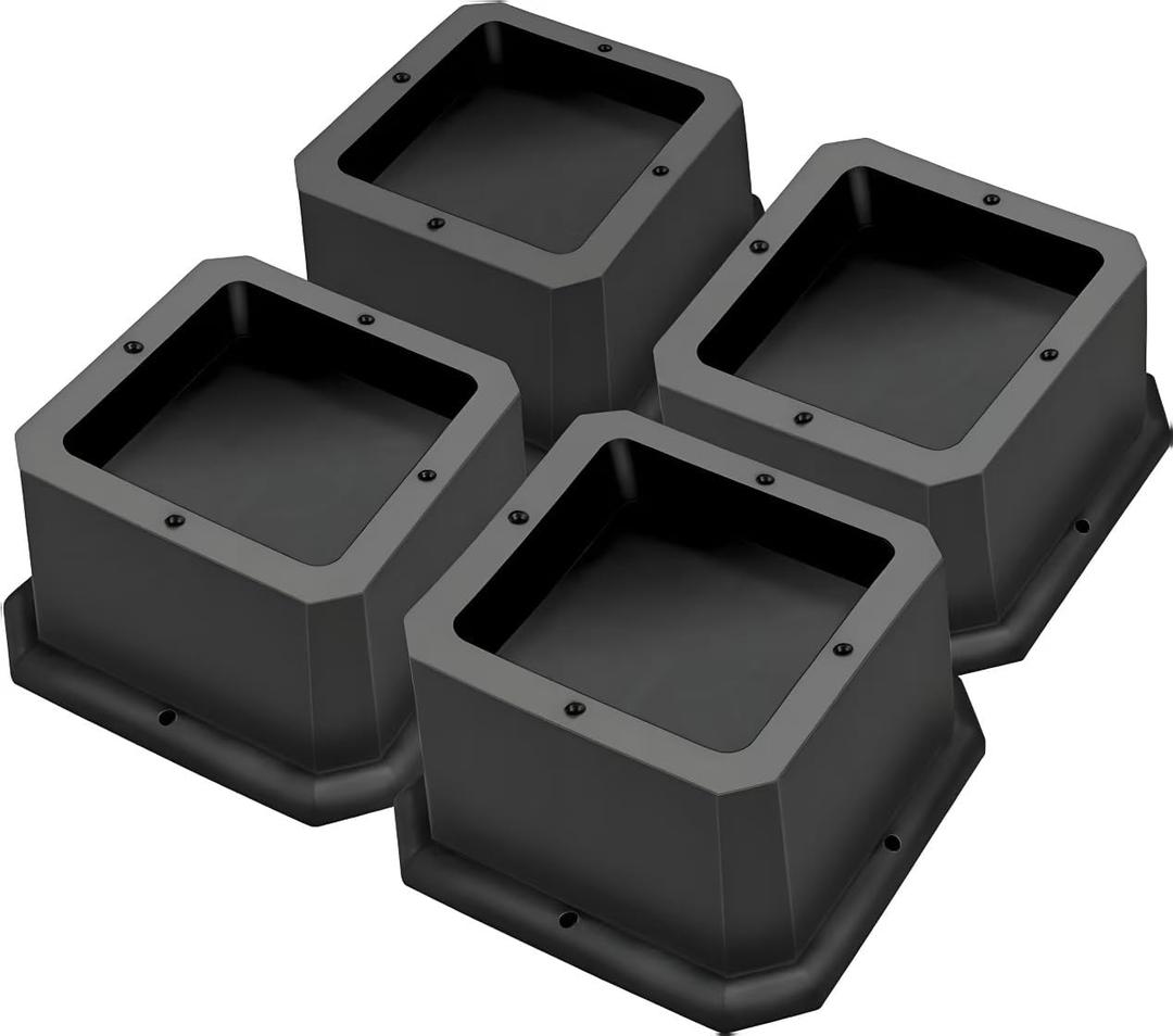 Bed Riser/Furniture Lift Bed/Bed risers/Furniture Lifter/Table risers/Frame Risers Create Under Bed Storage Heavy Duty for Furniture Height Adjustment Black (4 Pack, 2 Inch)