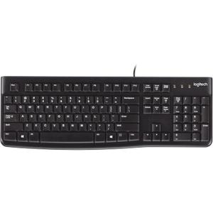 Logitech K120 Wired Keyboard for Windows, Plug and Play, Full-Size, Spill-Resistant, Curved Space Bar, Compatible with PC, Laptop - Black