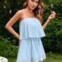 WEAREWE Women's Summer Sleeveless Jumpsuit Chiffon Romper Casual Beach Cover-up Dressy Outfit P (Medium)