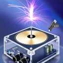 10 Cm Solid State Bluetooth Musical Tesla Coil Touchable Artificial Lightning Spark Gap Arc Generator Desktop Toy Arc Plasma Electric Power Wireless Transmission Science Teaching Experiment Model