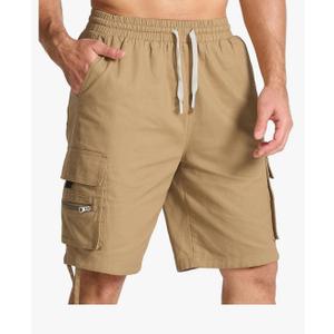 Mens Cotton Cargo Hiking Shorts with Multi Pockets Summer Outdoor Work Casual Shorts S