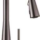 Moen Sleek Black Stainless One-Handle, Single-Hole Pulldown Kitchen Faucet with PowerBoost Technology for Faster Water Flow, 7864BLS