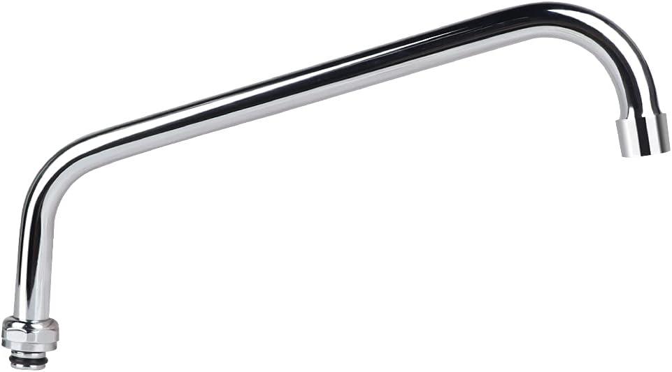 TNROTED 12 Inch Commercial Faucet Swivel Spout Replacement Kit for Commercial Wall Mount Pre Rinse Faucet, 360° Swivel Spout Fits for 2 or 3 Bay Compartment Sinks, Chrome Finish