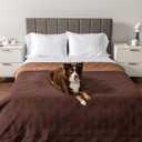 PetAmi Waterproof Bed Cover for Dogs, Waterproof Pet Blanket Couch Cover, Reversible Furniture Cover Sofa Protector for Pet Cat Bed, Washable Waterproof Blanket Dog Cover for Couch Seat, 102x82 Brown