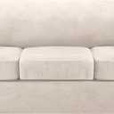 Stretch T Cushion Sofa Slipcover 4 Pieces Sofa Covers Thick Velvet Couch Cover Stretch Sofa Slip Covers Furniture Protector with 3 Individual T Cushion Washable (Ivory, Sofa)