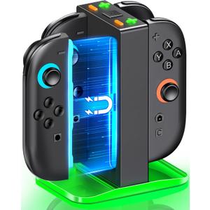 Charging Dock for Nintendo Switch 2 Joy-Con - 4 in 1 Magnetic Charging Dock with Status Indicator Lights/3H Fast Charge, Charger Compatible with Switch 2 Joy-Con Controllers