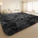 Large 9x12 Area Rug for Living Room, Soft Shag Rugs for Bedroom, Non-Slip Ultra Fluffy Rug,Modern Plush Carpet for Girls Boys Kids Room Dorm,Fuzzy Rug for Home Decor Aesthetic,Dark Grey (Black & Gray Tie-dye)