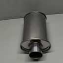 2.5'' Inch Ultra Quiet Resonator,2.5" Inlet 2.5" Outlet Exhaust Resonator,13.8" Overall Length Performance Muffler Resonator T304 Stainless Steel Universal Fitment