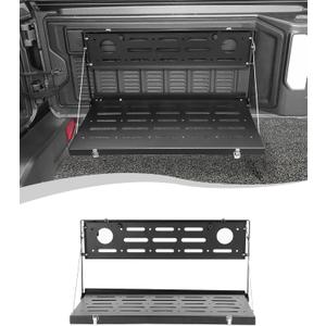 Hoolcar for JL Tailgate Table Double-Layer Foldable Table Cargo Shelf Storage Rack Compatible with Jeep Wrangler JL JLU 2018-2024, Support up to 75lb Storage Cargo Luggage Holder Carrier(B Style)