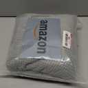 ANWUCHEN Ottoman Cover - Stretch Knitted Jacquard Square Slipcover - Soft Thick Storage Foot Stool Cover X-Large Light Gray