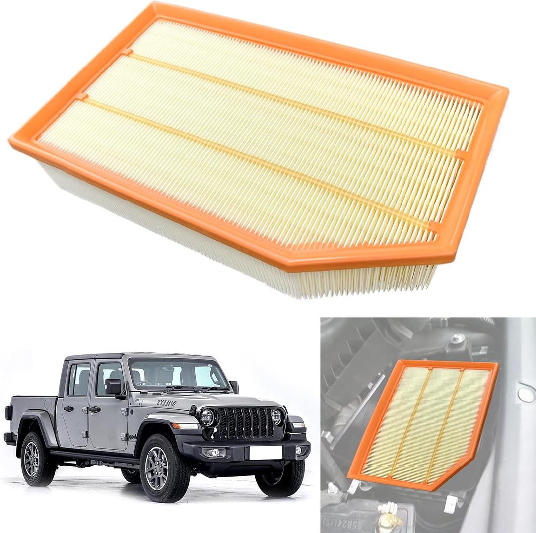 Engine Air Filter, 68257030AA, 68301863AA, for Jeep Wrangler 2018-2024, Gladiator 2020-2024, 2.0L 3.6L