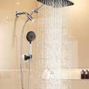 Veken 11.8" Rain Shower Head with Handheld, High Pressure Handheld Shower with Multi Spray Modes, Rainfall Combo with Metal Extension Arm, Detachable Dual Showerhead, Bathroom Decor, Chrome Silver (11.8 Inch(Upgraded) +22% Mixed Mode Flow)