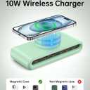 USB C Charging Station with 10W Wireless Charger, 145W USB C Charger Block with with 5FT Extension Cord, 7-in-1 Multi USB Charging Station for Home Office (Green)