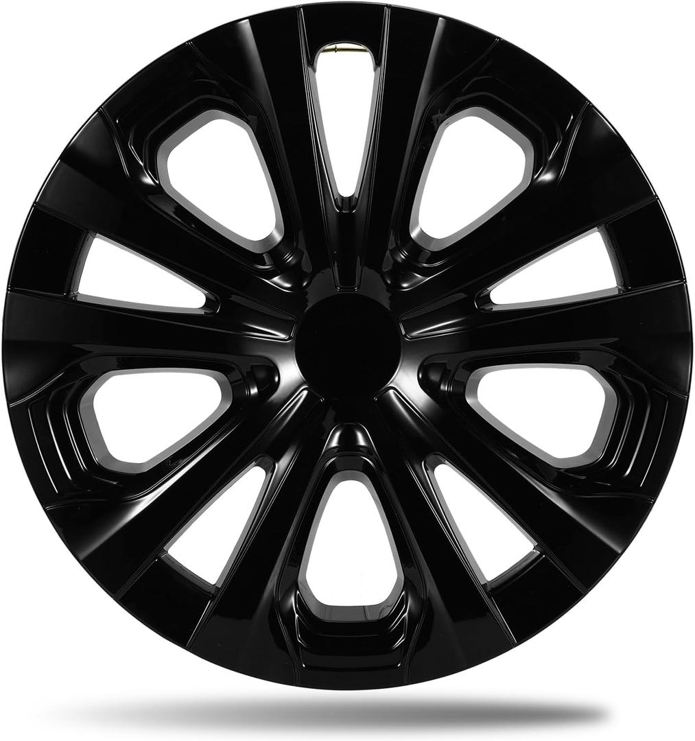 15 Inch Gloss Black Hubcaps for 2016-2022 Toyota Prius, 2017-2022 Prius Prime, 2020-2024 Corolla Hybrid LE, Fits OEM Alloy Wheel 42611-47441, Direct Replacement Wheel Covers, 4-Pack