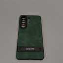 Leather Case for Samsung Galaxy S26 Ultra with Invisible Kickstand, Slim Luxury Vegan PU Leather & Hard PC Anti-Slip Rugged Shockproof Protective Cover for Samsung Galaxy S26 Ultra(Green)
