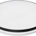 Iron Art Round Shape LED Flush Mount Ceiling Light, Flat Modern Ceiling Lighting, Three-Color Dimming Ceiling Lamp, Acrylic Lamp Shade, Close to Ceiling Light Fixtures