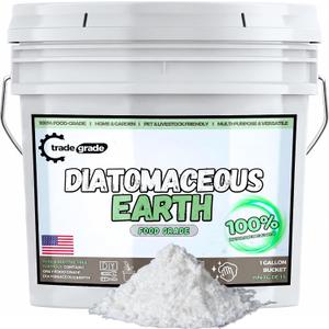 TradeGrade 100% Food-Grade Diatomaceous Earth Bucket Powder | Organic, All-Natural DE for Garden, Home, Pets & More (1 Gallon) (EXP 09/05/32)