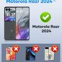 ATATOO for Motorola Razr 2024 Case, Built-in Card Holder (Store 3 Cards) & Hinge Protection & HD Screen Protector, Military Grade Protection, Sturdy Durable Wallet Phone Case for Moto Razr 2024, Green