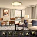 15.7Inch LED Flush Mount Ceiling Light Fixture , 32W(320W Equivalent), 3800LM, 3000K Warm White, IP40, Flat Modern LED Ceiling Lights for Bedrooms, Living Rooms, Bathrooms, Stairwells, etc.(Gold)