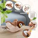 Flappy Bird Cat Toy for Indoor Cats, Simulated Chirping Flapping Wings Bird, Interactive Catnip Toys, Plush Kitten Exercise Toys (Brown Sparrow)