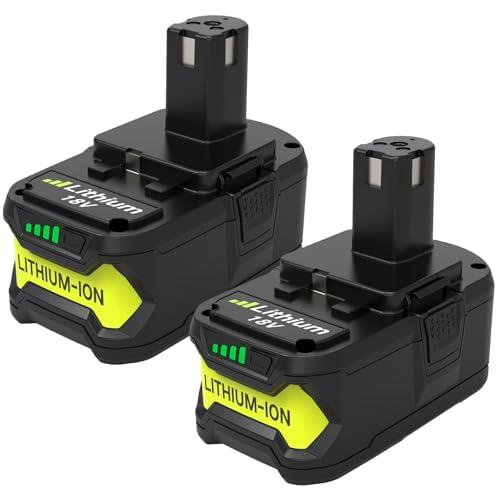 2-Pack 18V 8000mAh P108 Extended Runtime Lithium Battery Replacement for Ryobi 18V Battery Compatible with Ryobi 18 Volt Battery P102 P103 P104 P105 P107 P109 P108 P190 P122 Cordless Tools (Green)