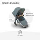 UPPAbaby RumbleSeat V3 Second Lower Seat - Compatible with Vista V2 and Vista V3 - All-Weather Seat + Magnetic Buckle Adapters Included - Callum (Stone Blue/Silver Frame/Sand Leather)