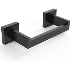 BATHDANE Black Toilet Paper Holder Wall Mount -Square Stainless Steel Rustproof Double Post Pivoting Tissue Roll Holder for Bathroom, Commercial Toilet Paper Dispenser, Matte Black