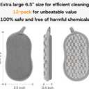 2 x Multi-Purpose Scrub Kitchen Sponges  12 Pack Dish Sponge, Dual-Sided Non-Scratch Microfiber & Metal Scrubber, Reusable Heavy Duty Sponges for Dishes, Pots, Glass, Sink, Stovetop & Bathroom (Silver)