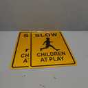 Slow Down Children at Play Sign,17 x 12 inches,Reflective Aluminum,UV Protected,Weather Resistant,Waterproof,Durable Ink,Outdoor Use,Easy to Mount(2 Pack)