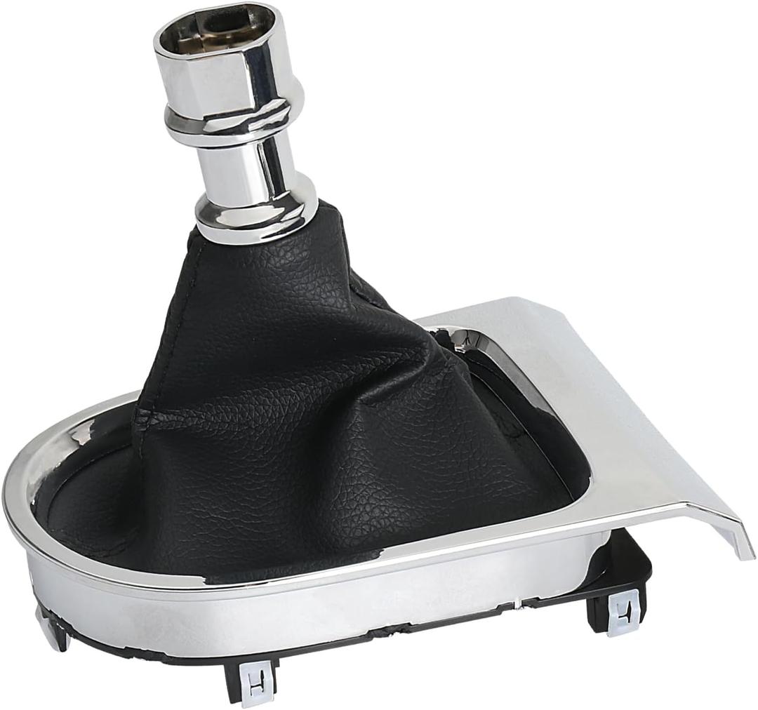 NEW Manual Gear Shift Boot Chrome Trim Compatible With 2015-2017 (After the mid-year update in 2015) Ford Mustang NEW 6 Speed Manual Transmission Accessories Parts Replaces GR3Z7277AA GR3Z-7277-AA