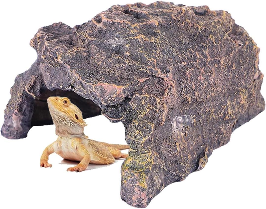Bearded Dragon Reptile Hideout Cave,Natural Habitat Decor for Bearded Dragon, Leopard Gecko, Lizards Turtles,Terrarium Tank Accessories