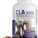 Bronson CLA 3000 Extra High Potency Supports Healthy Weight Management Lean Muscle Mass Non-Stimulating Conjugated Linoleic Acid 120 Softgels