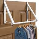 HOLDN STORAGE Over The Door Hanger Foldable - Over The Door Rack for Hanging Towels, Coats & Clothes - Over The Door Hanger Hooks for Bedroom, Washroom and Office.