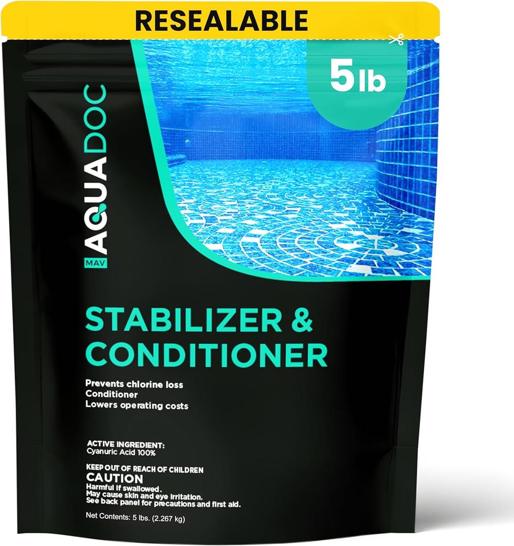 MAV AquaDoc Pool Stabilizer and Conditioner - 5lb - Cyanuric Acid Stabilizer for Swimming Pools - Pool Chemicals Made in The USA