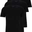BOSS Men's Logo Embroidered Cotton Tee 3 Pack (XX-Large, Dark Soil Black)
