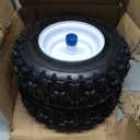 GICOOL 4.10-6 Flat Free Tire and Wheel, 10" Heavy Duty Solid Tire, 5/8" Axle Bore Hole, 2.2" Offset Hub, for Hand Truck Garden Cart Wagon Trolley Dolly Replacement, 2 Pack