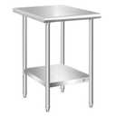 KUARBARR Stainless Steel Table 24 x 18 Inch, Commercial Stainless Steel Prep Table, NSF Metal Kitchen Prep Table for Restaurant Garage Storage