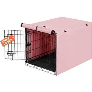 X-ZONE PET Double Door Dog Crate Cover - Polyester Pet Kennel Cover Fits 24 inches Wire Dog Cage Pink