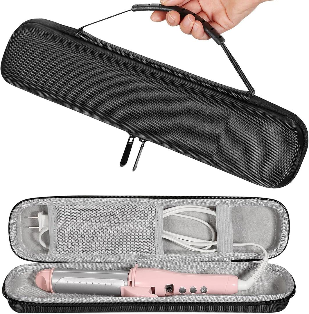 Travel Case for Hair Straightener Bag Hot Tools Curling Iron Travel Straightener Case Electric Hot Comb Flat Iron Hair Straight Styler (Only Case, Black)